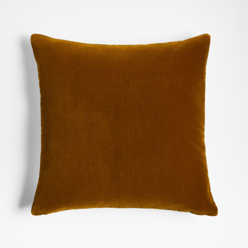 Ocher 20"x20" Faux Mohair Throw Pillow Cover