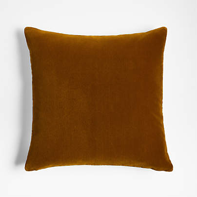 Faux Mohair Recycled 20"x20" Ocher Throw Pillow Cover