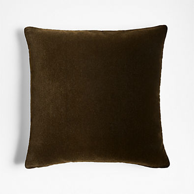 View Martini Olive 20"x20" Faux Mohair Throw Pillow with Feather Insert details