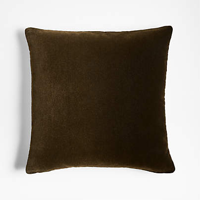 Faux Mohair Recycled 20"x20" Martini Olive Green Throw Pillow Cover