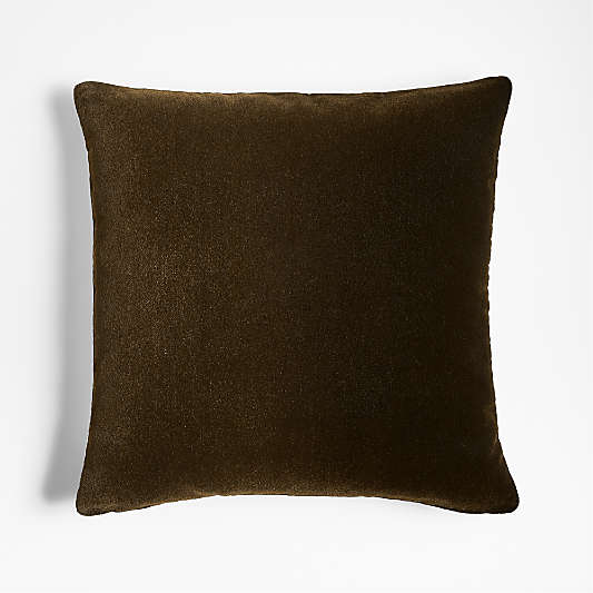 Faux Mohair Recycled 20"x20" Martini Olive Green Throw Pillow Cover