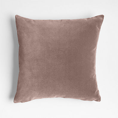 View Faux Mohair Linen 20"x20" Moody Mauve Throw Pillow with Down-Alternative Insert details