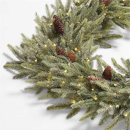 Faux Frosted Pre-Lit LED Norway Spruce Christmas Garland 6'