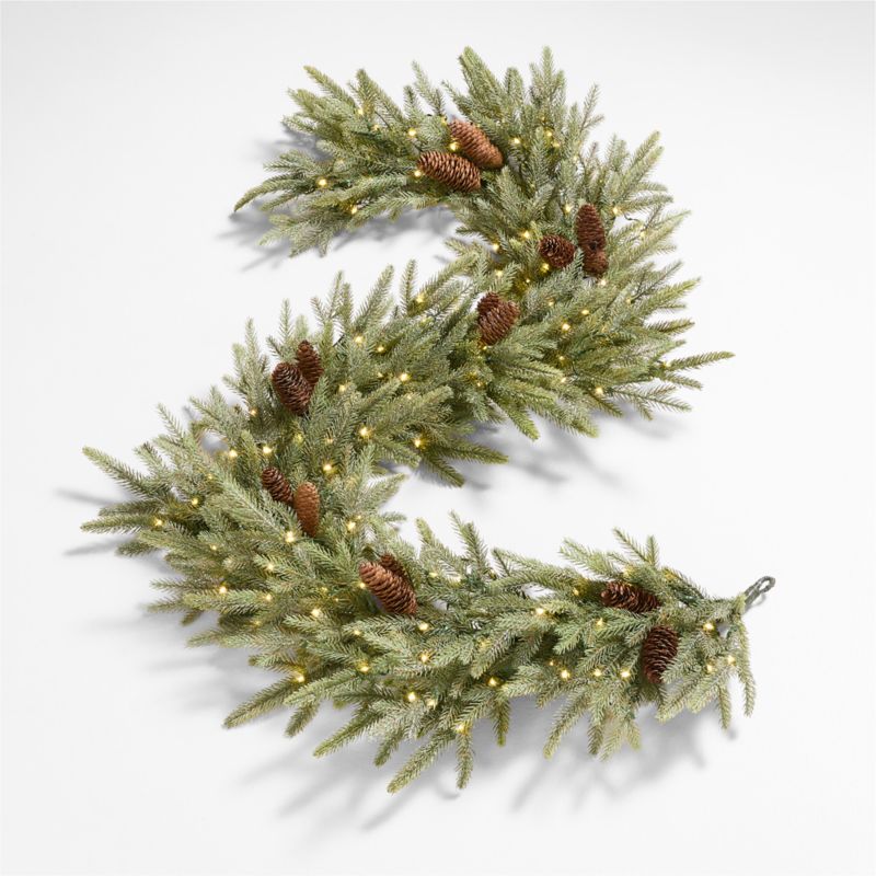 Faux Frosted Pre-Lit LED Norway Spruce Christmas Garland 6' - image 1 of 9