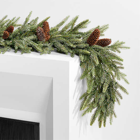 Faux Frosted Pre-Lit LED Norway Spruce Christmas Garland 6'