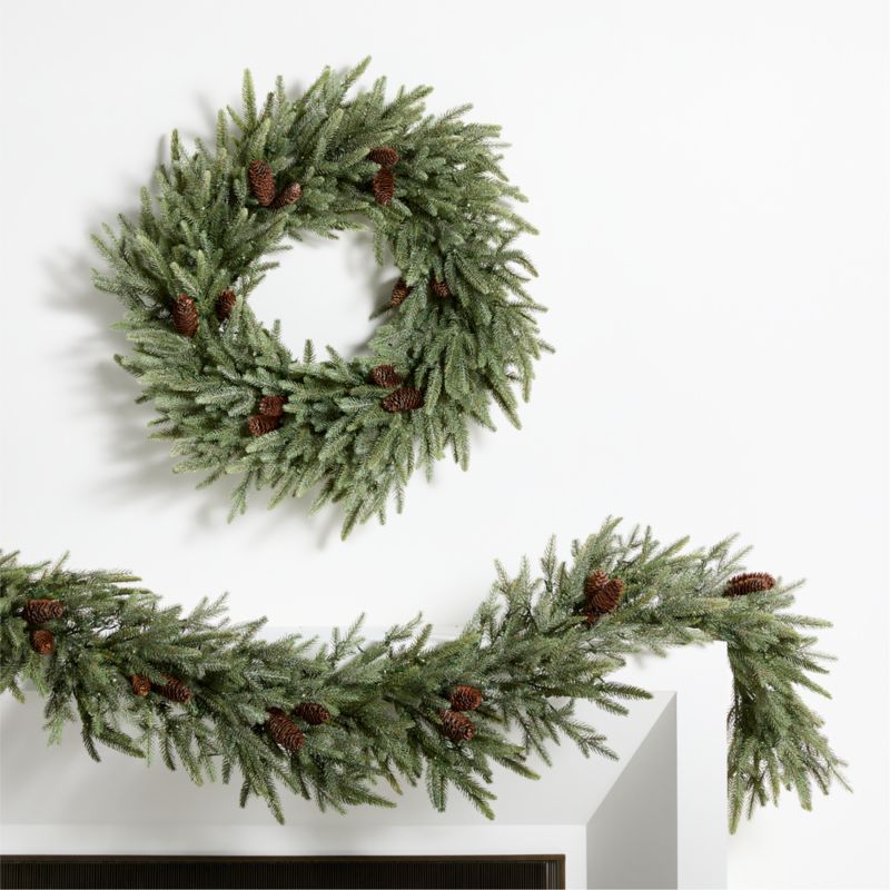 Faux Frosted Pre-Lit LED Norway Spruce Wreath 30" - image 8 of 9