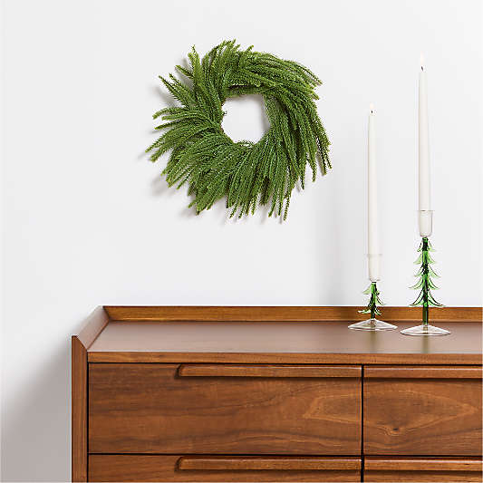 Faux Norfolk Pine Mini Holiday Wreath 14"