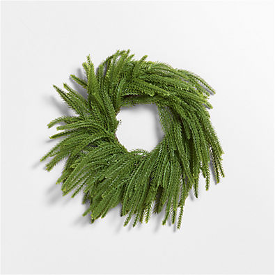 View Faux Norfolk Pine Mini Wreath 14" details