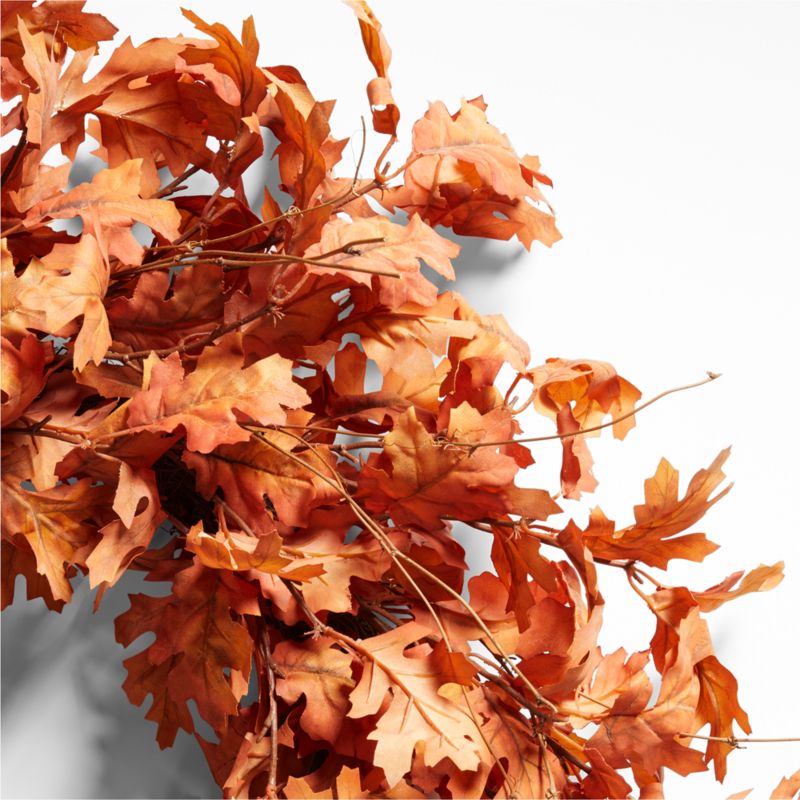 Faux Orange Oak Leaf Wreath 28" - image 3 of 4