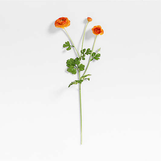 Faux Orange Ranunculus Stem 28"