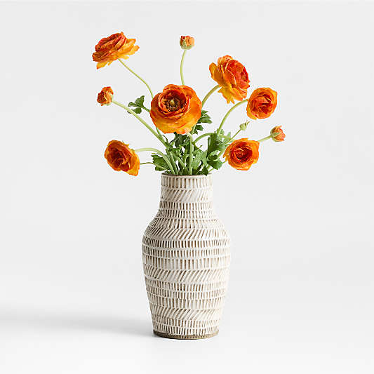 Faux Orange Ranunculus Stem 28"