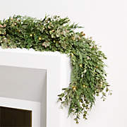 Faux Pre-Lit Cedar & Boxwood Garland 6'