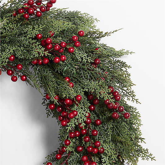 Faux Pre-Lit Hemlock & Berry Wreath & Garland Set