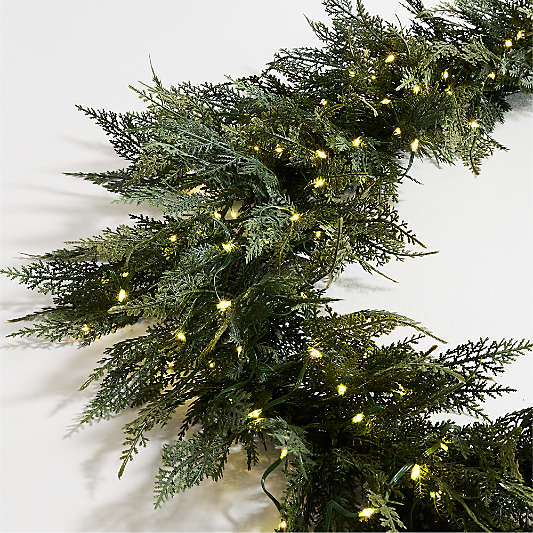 Faux Pre-Lit Hemlock Garland 15'