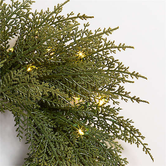 Faux Pre-Lit Hemlock Mini Wreath 14"