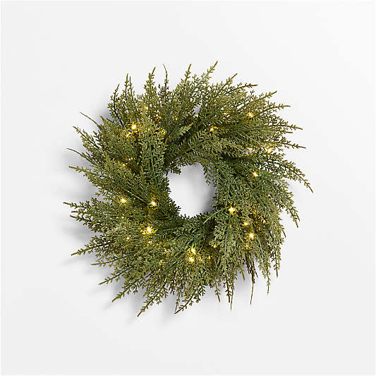 Faux Pre-Lit Hemlock Mini Wreath 14"