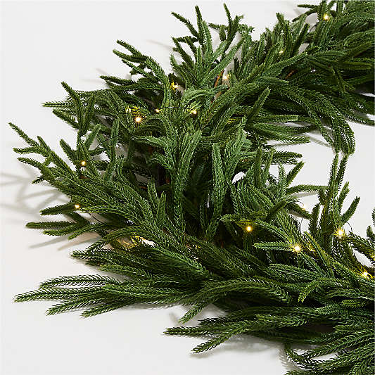 Faux Pre-Lit Norfolk Pine Garland 6'