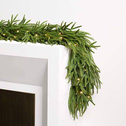 Faux Pre-Lit Norfolk Pine Garland 6'