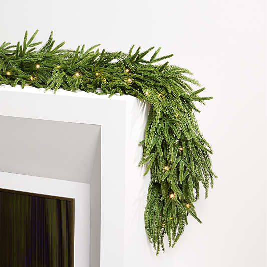 Faux Pre-Lit Norfolk Pine Holiday Garland 6'