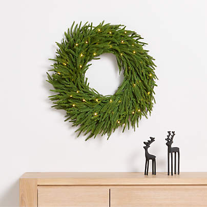 Faux Pre-Lit Norfolk Pine Holiday Wreath 28"