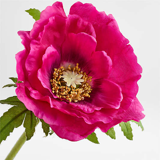 Faux Pink Poppy Stem 31.5"