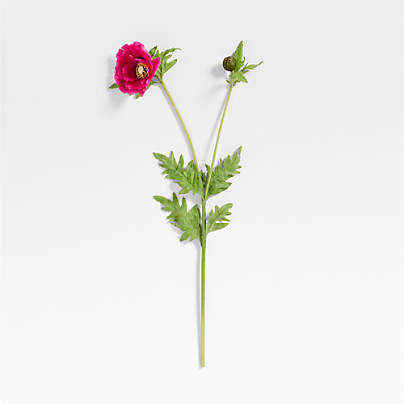 Faux Pink Poppy Stem 31.5"