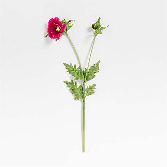 Faux Pink Poppy Stem 31.5"