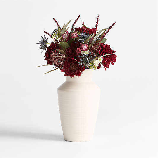 Faux Purple Dahlia and Eucalyptus Bouquet