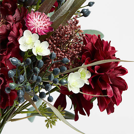 Faux Purple Dahlia and Eucalyptus Bouquet