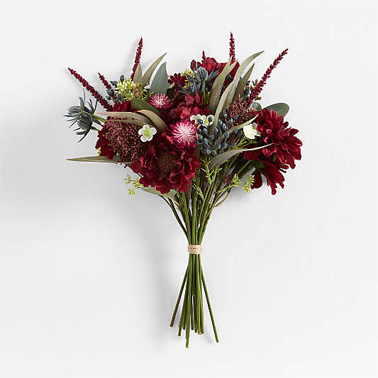 Faux Purple Dahlia and Eucalyptus Bouquet