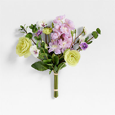 View Faux Purple and Green Ranunculus Bouquet details