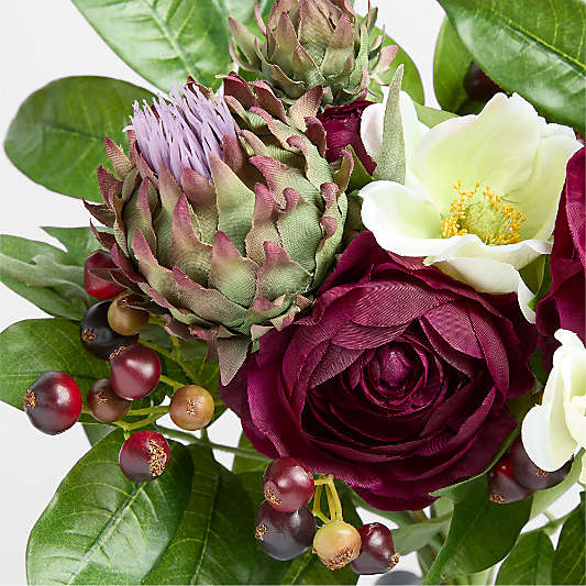 Faux Purple Peony and Protea Bouquet