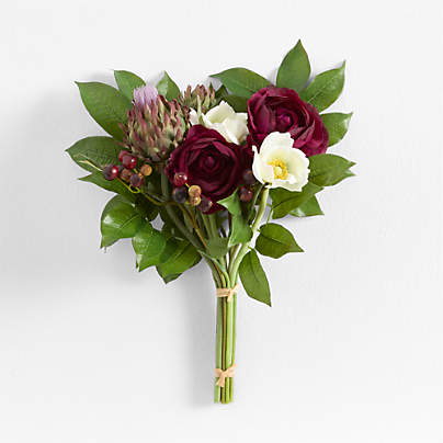 Faux Purple Peony and Protea Bouquet