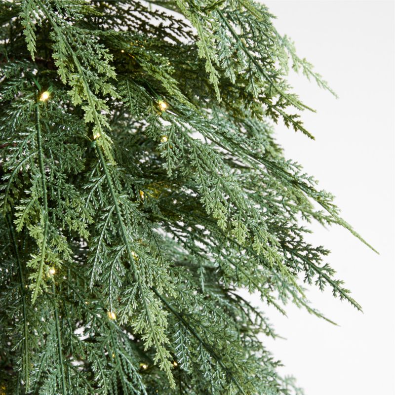 Faux Potted Hemlock Large Pre-Lit LED Christmas Tree with White Lights 6' - image 8 of 12