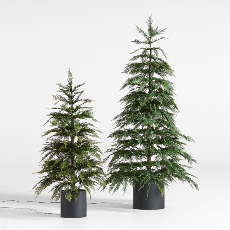 Faux Potted Hemlock Small Pre-Lit LED Christmas Tree with White Lights 4' - image 6 of 12