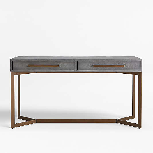 Faux Shagreen Leather Console Table