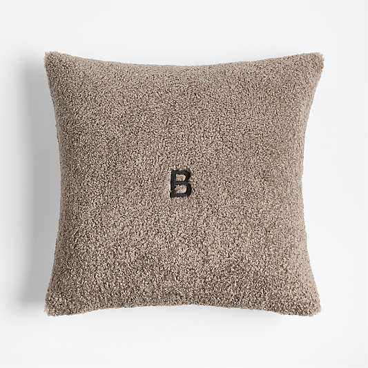 Faux Shearling 20"x20" Clay Taupe Throw Pillow