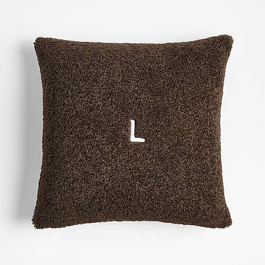 Faux Shearling 20"x20" Deep Brown Throw Pillow