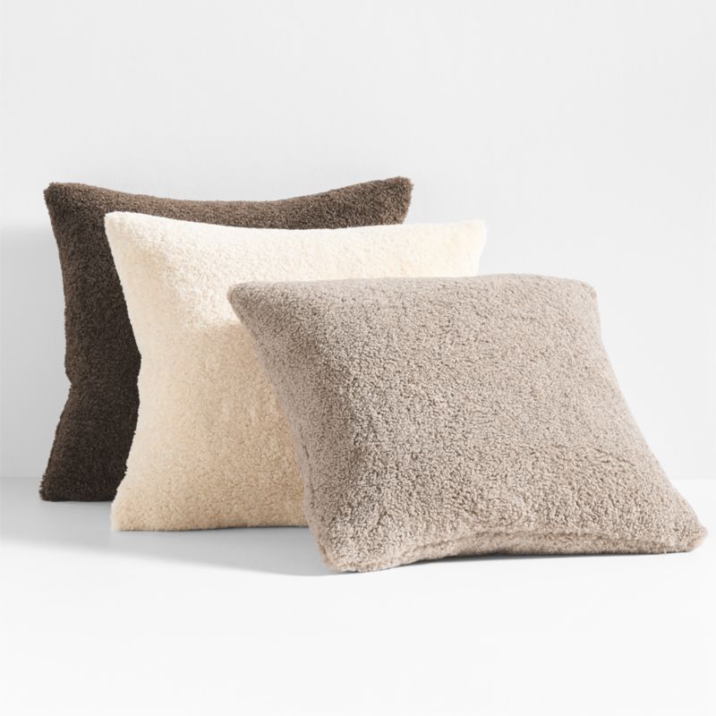 Faux Shearling 20"x20" Clay Taupe Throw Pillow Cover - image 2 of 9