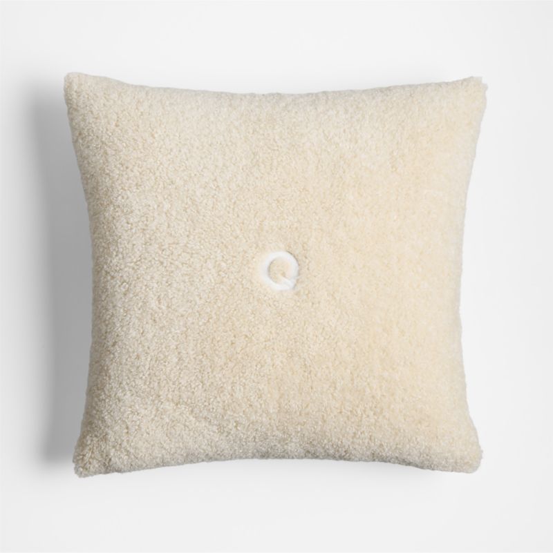 Faux Shearling 20"x20" Travertine Beige Throw Pillow with Down-Alternative Insert - image 3 of 9