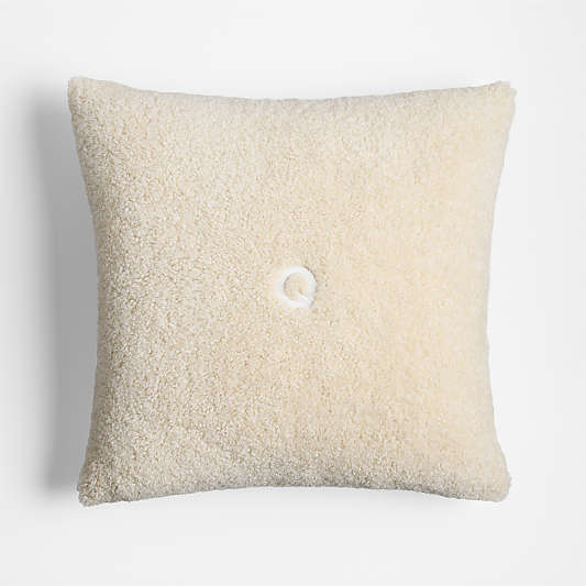 Faux Shearling 20"x20" Travertine Beige Throw Pillow