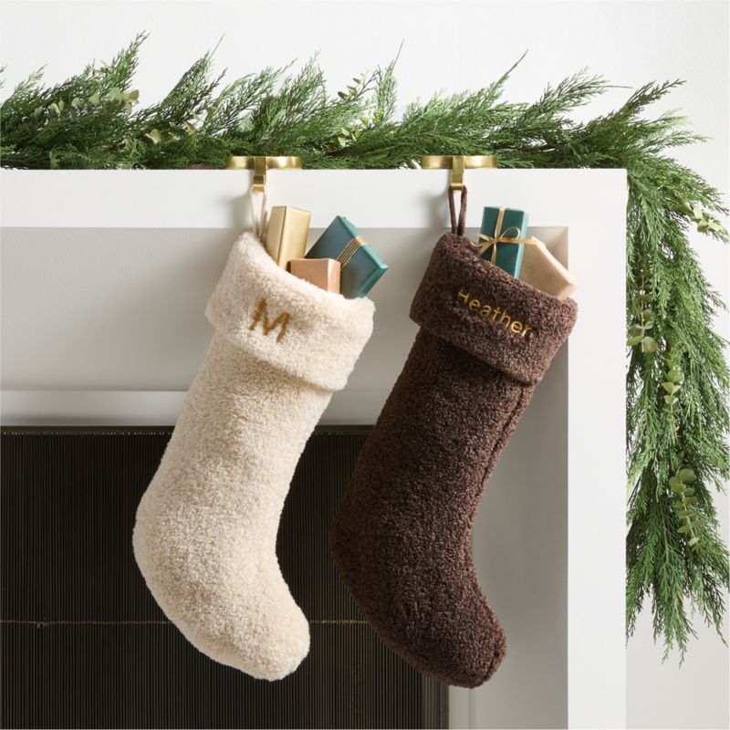 Deep Brown Faux Shearling Christmas Stocking - image 2 of 6