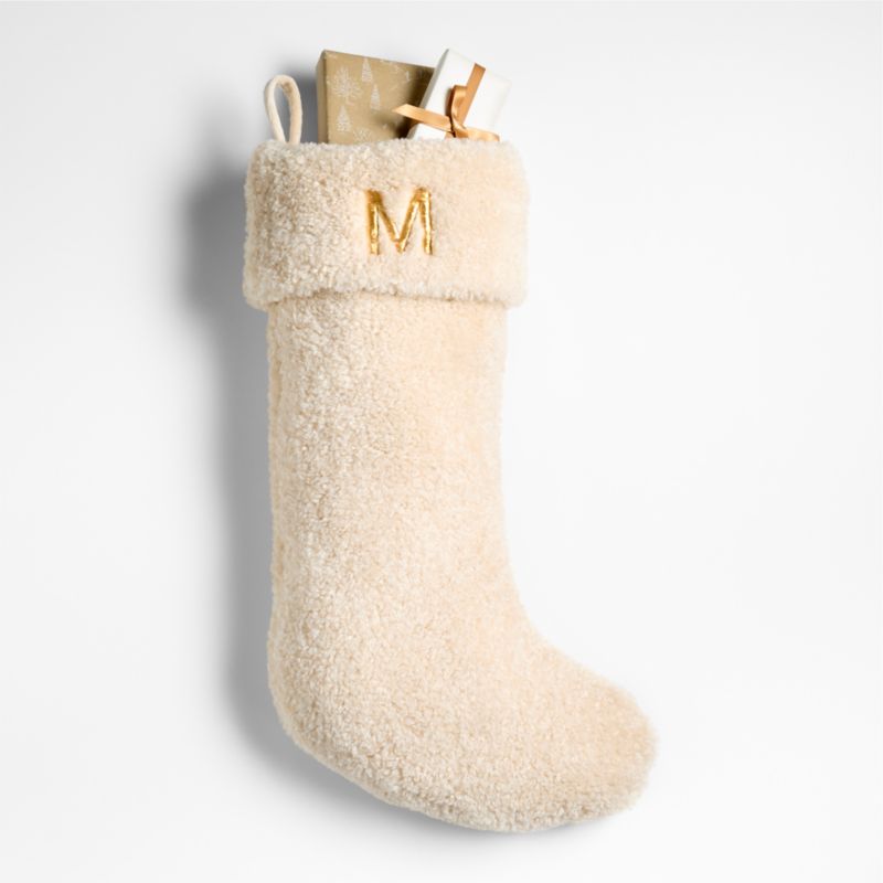 Travertine Beige Faux Shearling Christmas Stocking - image 5 of 10