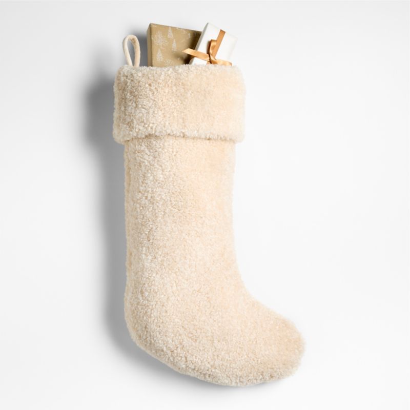 Travertine Beige Faux Shearling Christmas Stocking - image 8 of 10