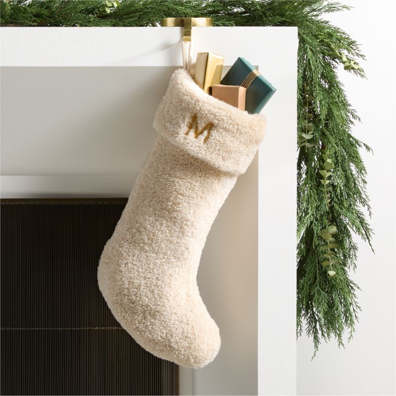 Travertine Beige Faux Shearling Christmas Stocking - image 0 of 10