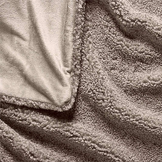 Faux Shearling 70"x55" Clay Taupe Throw Blanket