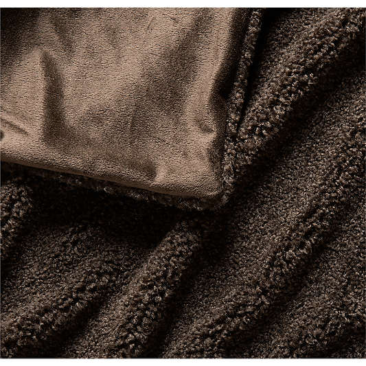 Faux Shearling 70"x55" Deep Brown Throw Blanket