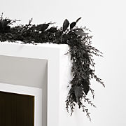 Faux Spooky Black Botanical Garland 6'