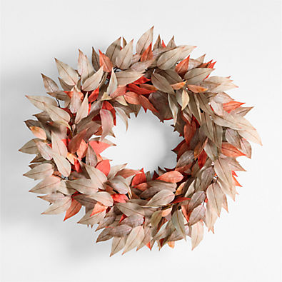 View Faux Willow Eucalyptus Wreath 28" details