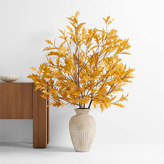 Faux Yellow Oak Leaf Branch 68"